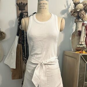 Veronica Beard White Ribbed Dress